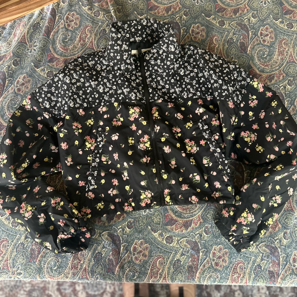 Aeropostale Black Floral cropped jacket